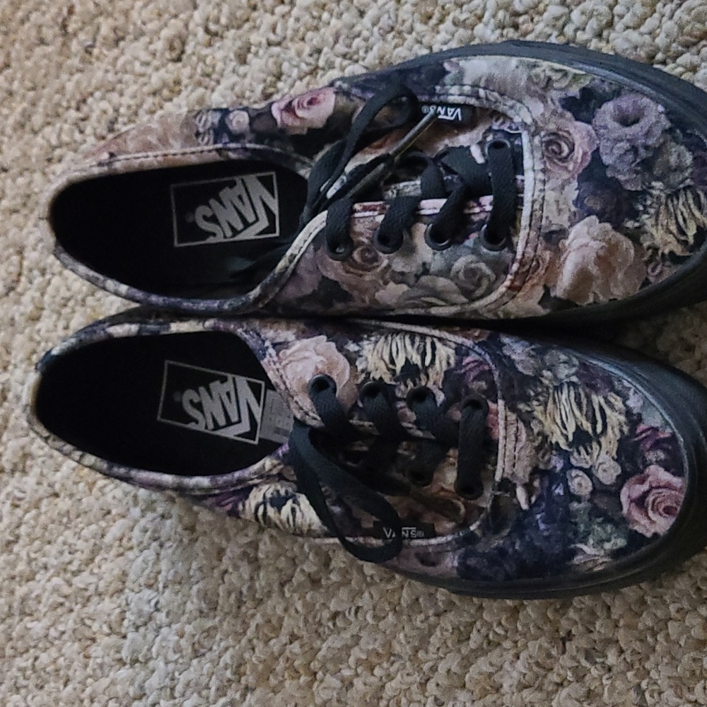 Velvet floral vans